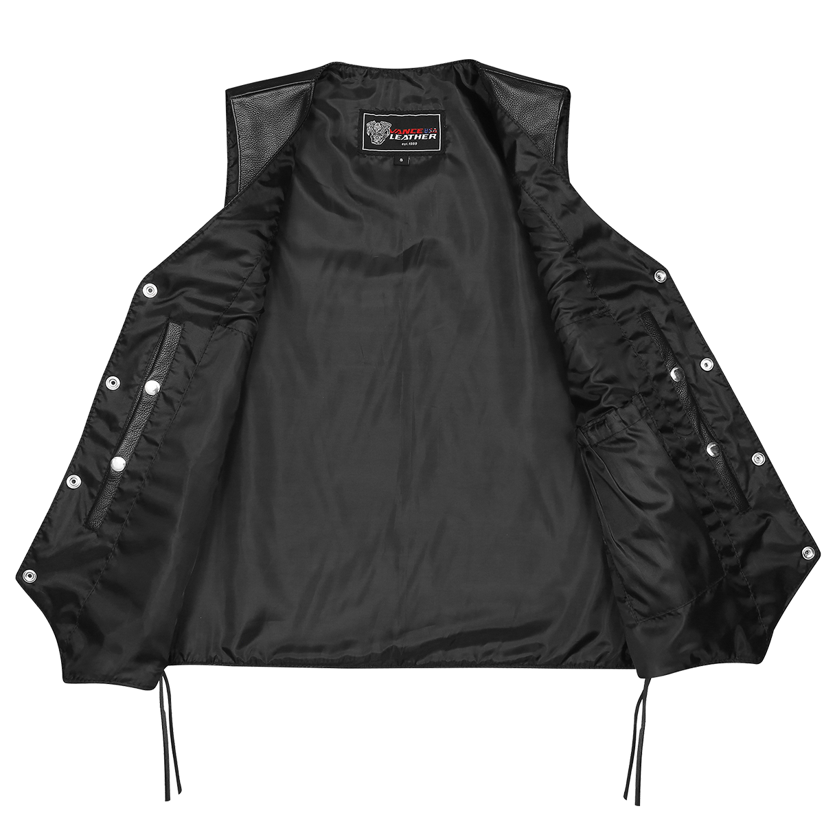VL907 Vance Leather Premium Cowhide Vest with Buffalo Nickel Snaps and Gun Pocket