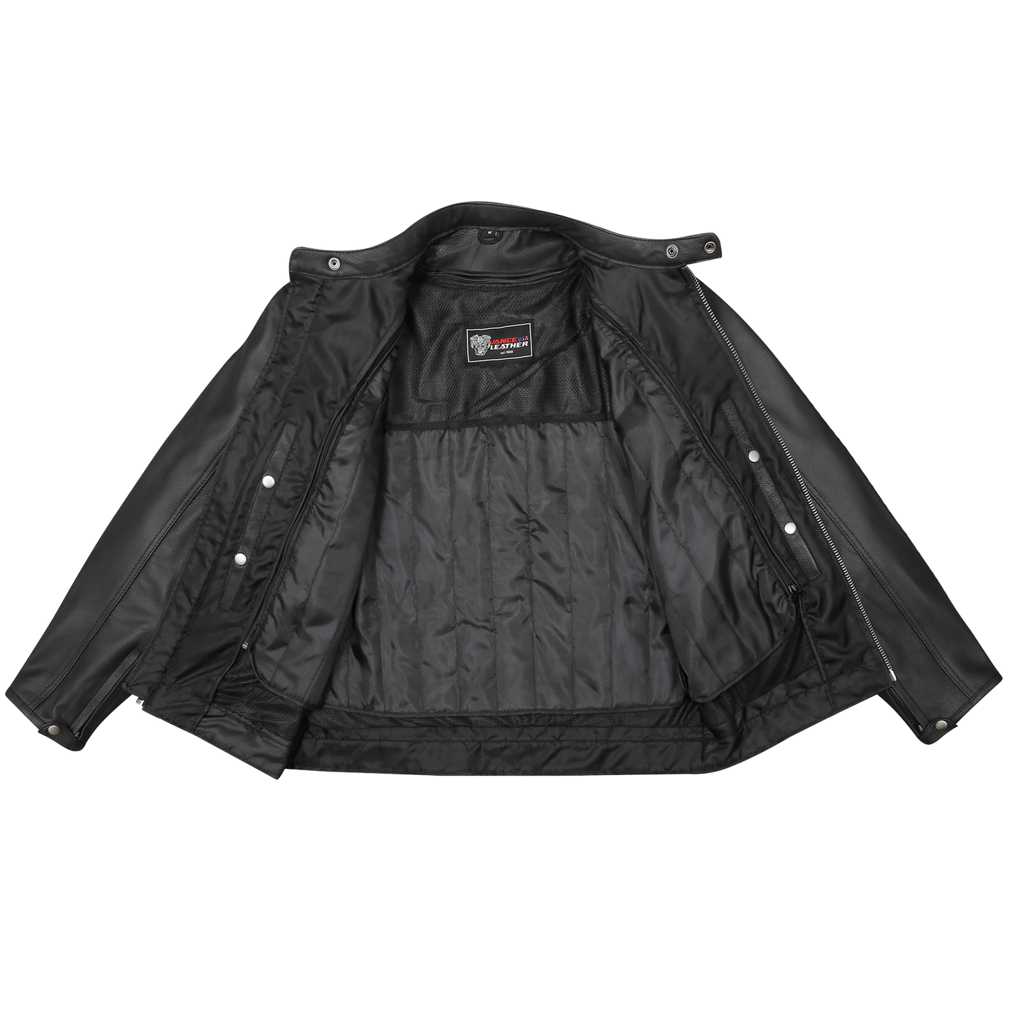 HMM543 High Mileage Plain Premium Men's Black Leather Jacket