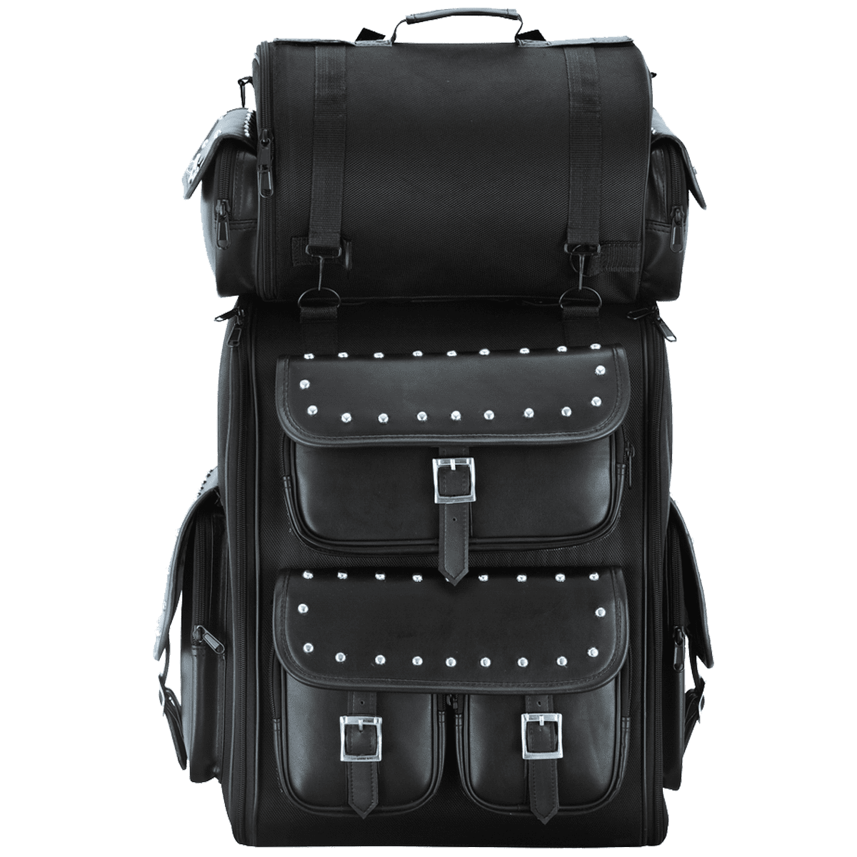 VS1349 Vance Leather Large Textile 2-Piece Travel Bag/Back Pack