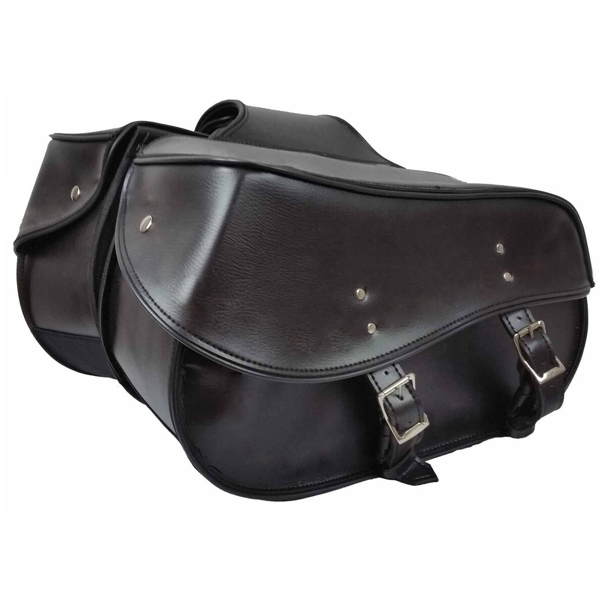 VS229B Vance Leather Large 2 Strap Plain Saddle Bag