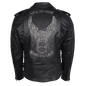 HMM525 Men's Eagle Embossed Live To Ride - Ride To Live Classic Black Leather Motorcycle Biker Jacket