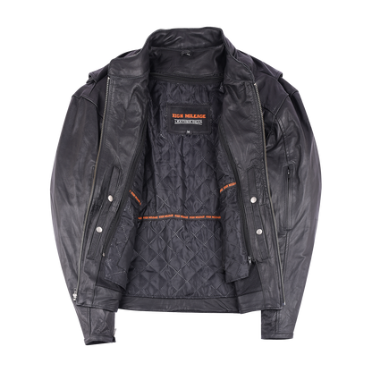 *Closeout* HMM543 High Mileage Premium Men's Black Leather Jacket