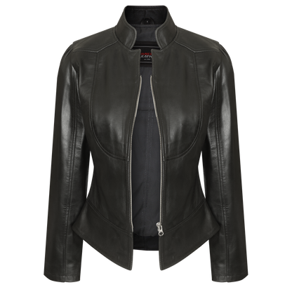 VL650 Vance Leathers' Ladies Premium Soft Lightweight Black Fitted Leather Jacket