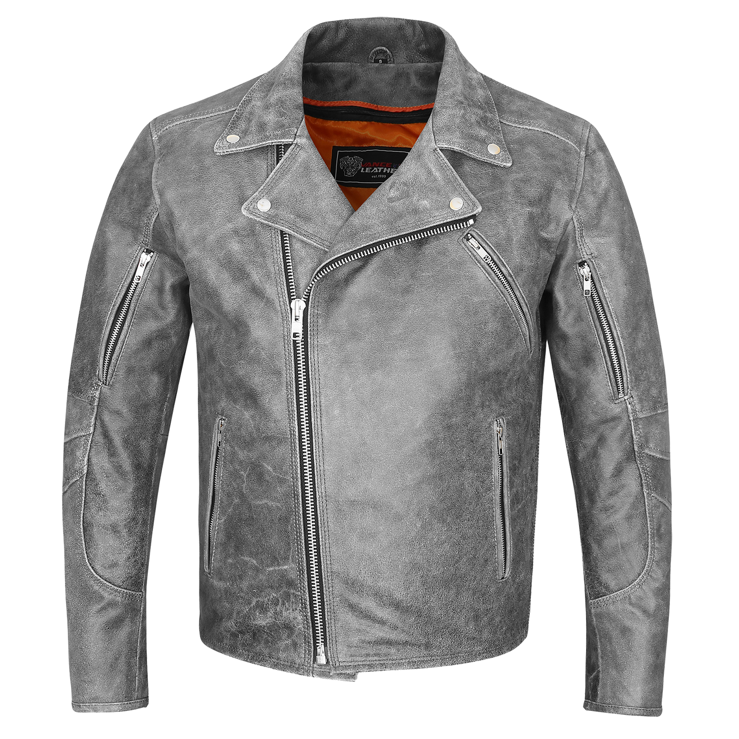 HMM517DG Men's Premium Leather Beltless Mcj W/dual Gun Pockets & Z/o Liner With Adjustable Collars For Different Styles
