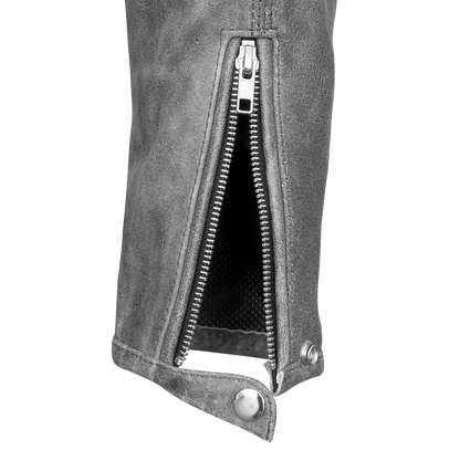 HMM517DG Men's Premium Leather Beltless Mcj W/dual Gun Pockets & Z/o Liner With Adjustable Collars For Different Styles