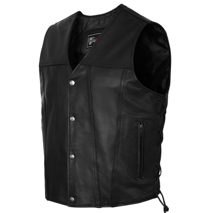 VL915 Men's Premium Ten Pocket Leather Vest