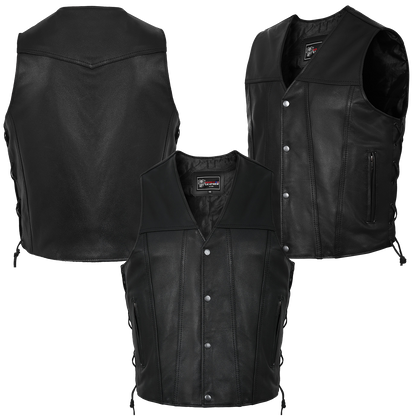VL915 Men's Premium Ten Pocket Leather Vest