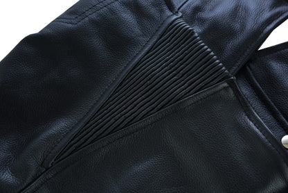 VL811S Vance Leather Men and Women Black Four Pocket Biker Leather Motorcycle Chaps