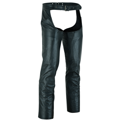 VL806S Zip-Out Insulated Pant Style Motorcycle Leather Chaps