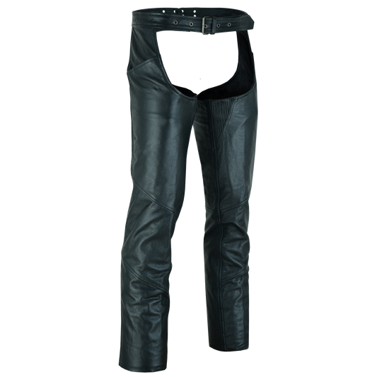 VL806S Zip-Out Insulated Pant Style Motorcycle Leather Chaps
