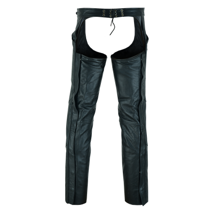 VL806S Zip-Out Insulated Pant Style Motorcycle Leather Chaps