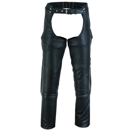 VL811 TG Vance Leather Four Pocket Top Grain Leather Chaps with Removable Liner
