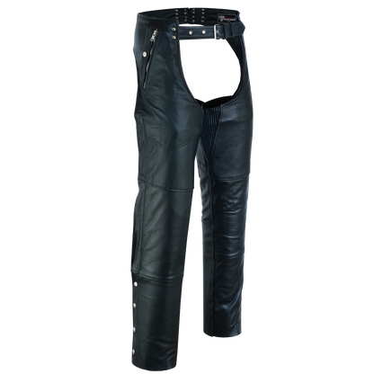 VL811 TG Vance Leather Four Pocket Top Grain Leather Chaps with Removable Liner