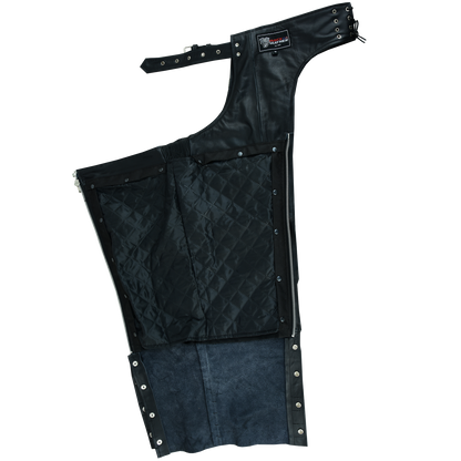 VL811 TG Vance Leather Four Pocket Top Grain Leather Chaps with Removable Liner