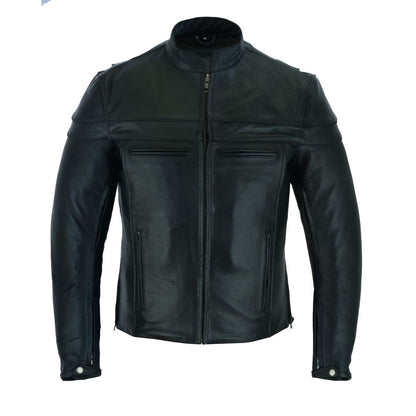 VL531 Vance Leather Men's Racer Jacket with Zippered Vents