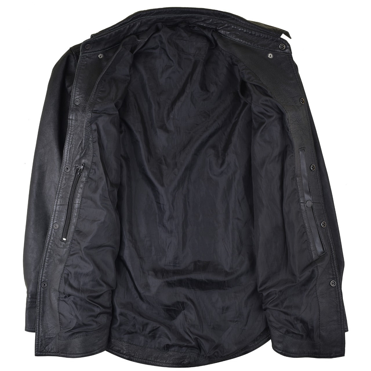 HMM504 Vance Leather High Mileage Men's Black Naked Cowhide Leather Shirt