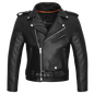 VL516 Men's Premium Leather Classic Motorcycle Jacket Plain Side w/ Belted Waist