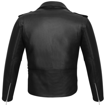 VL516S Men's Basic Classic Motorcycle Jacket Plain Side w/Belted Waist