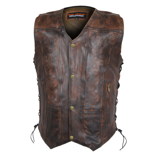 High Mileage Men's Vintage Brown 10 Pocket Vest