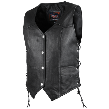 HML1040 Ladies Naked Leather Vest With Lace Sides