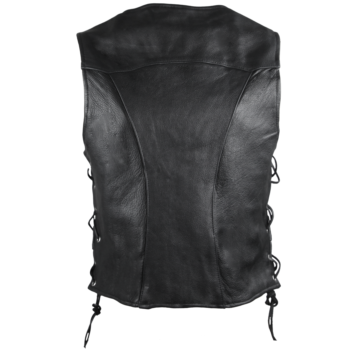 HML1040 Ladies Naked Leather Vest With Lace Sides