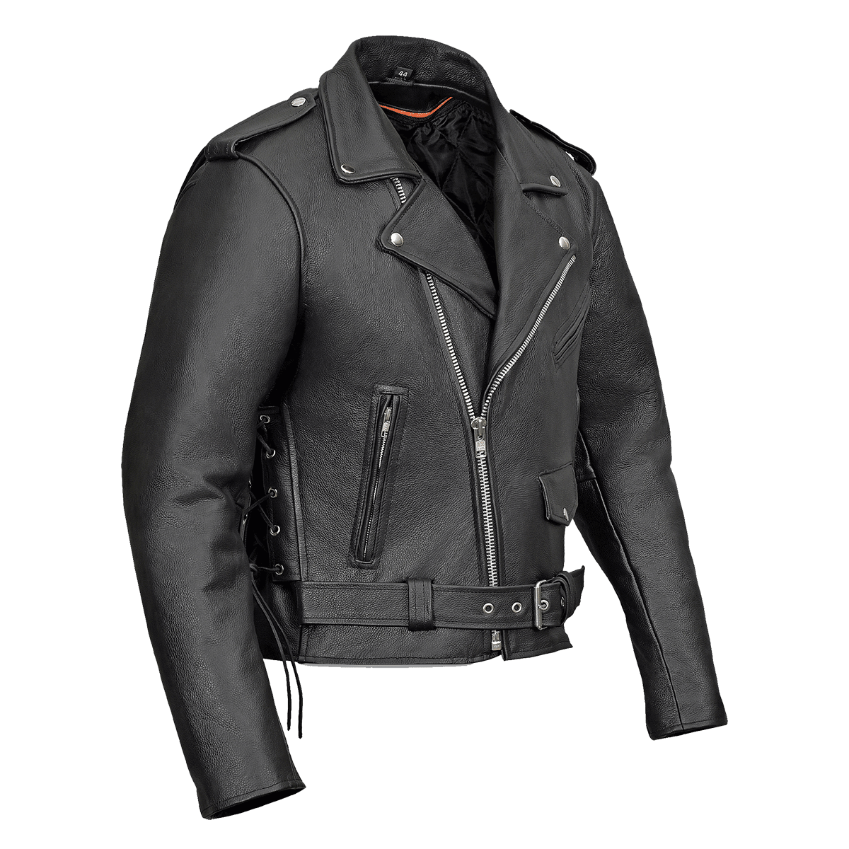 Men's Basic Classic Motorcycle Jacket with Lace Sides & Zip out Liner