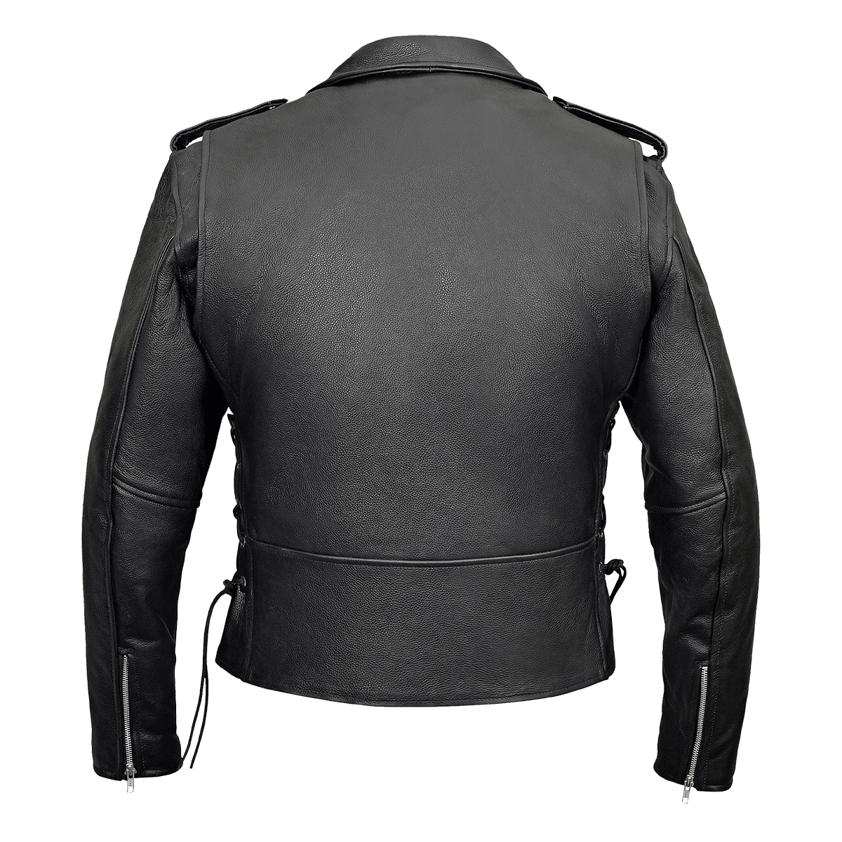 Men's Basic Classic Motorcycle Jacket with Lace Sides & Zip out Liner