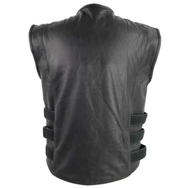 Tactical Bullet Proof Style Naked Cowhide Leather Vest