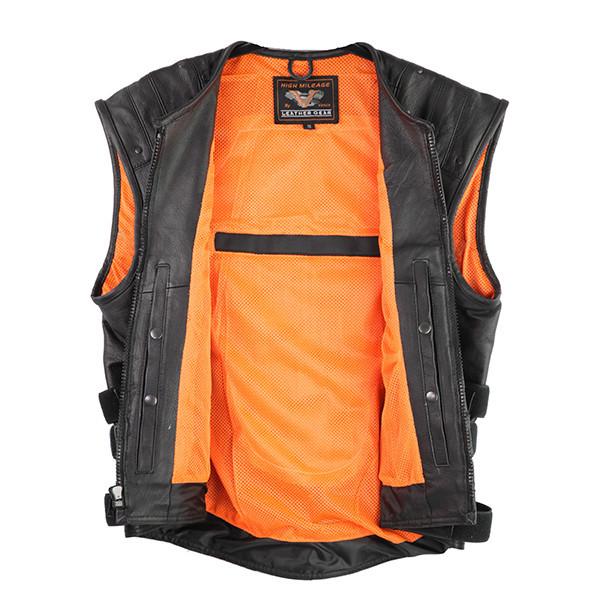 Tactical Bullet Proof Style Naked Cowhide Leather Vest