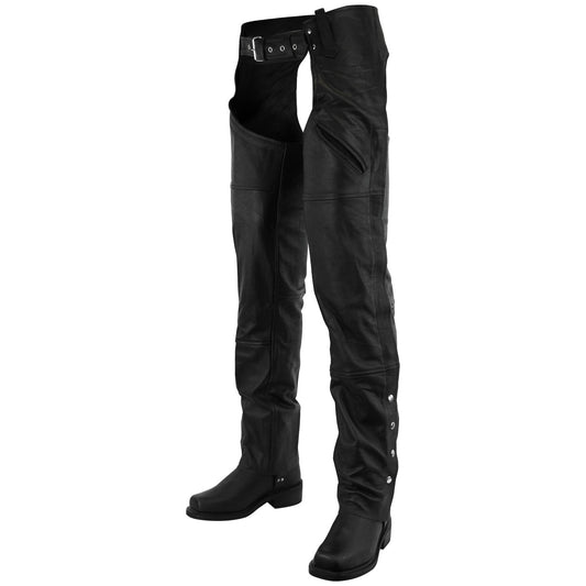 Premium Cowhide Deep Pocket Leather Chaps 