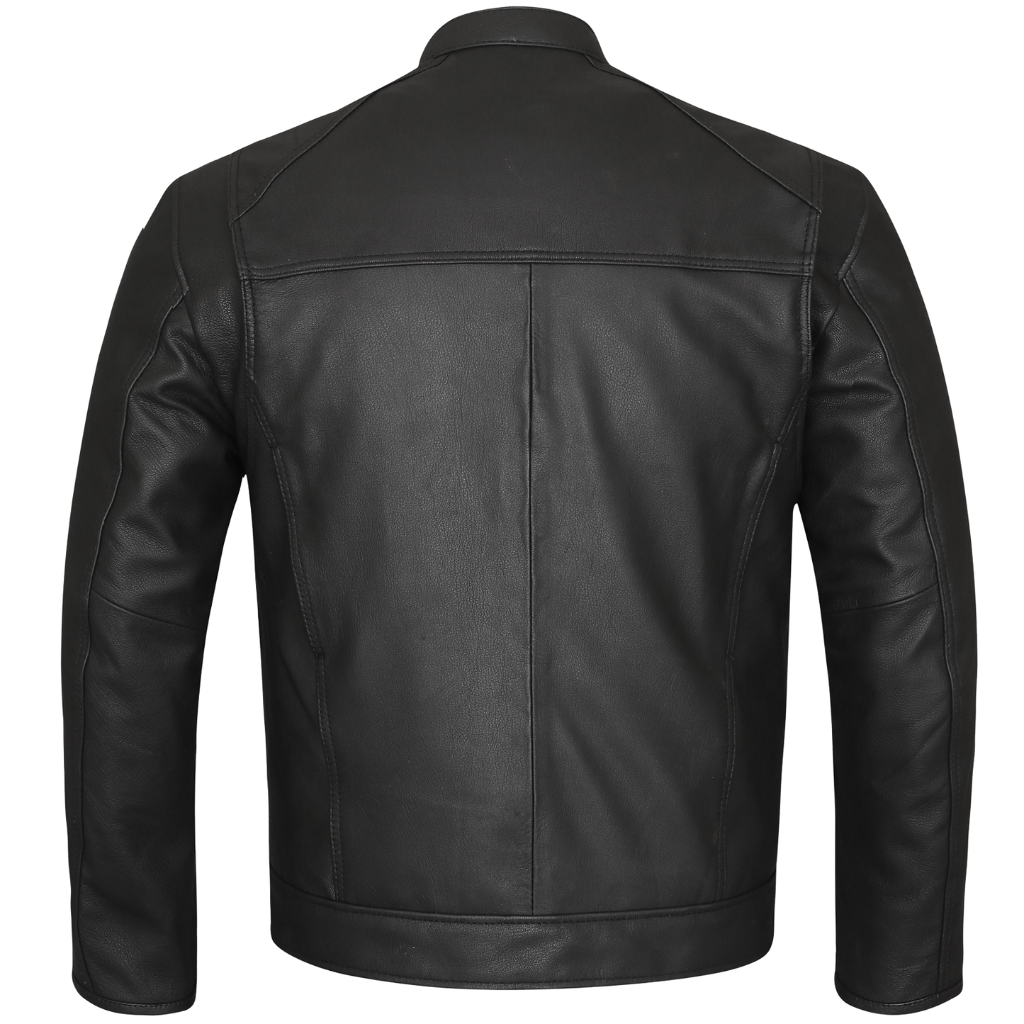 HMM543 High Mileage Plain Premium Men's Black Leather Jacket