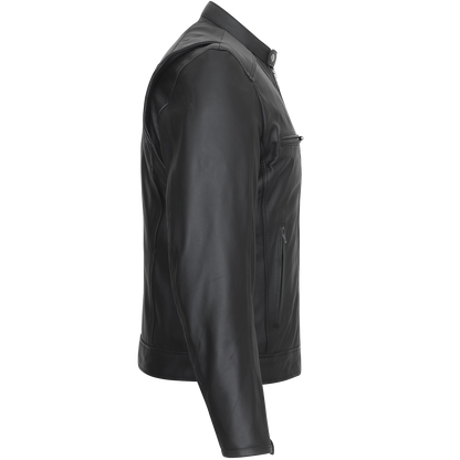 HMM543 High Mileage Plain Premium Men's Black Leather Jacket