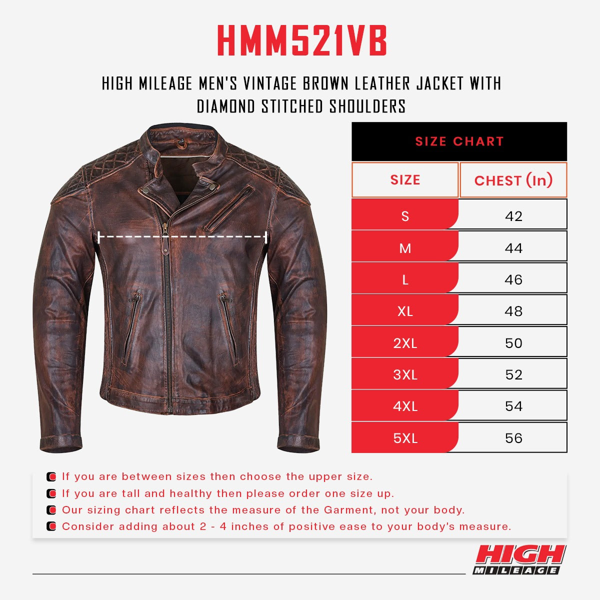 HMM521VB Size Chart